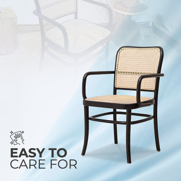 KEVINWITHARM Black Rattan Mid-Century Modern Armchair - AVRS DESIGN