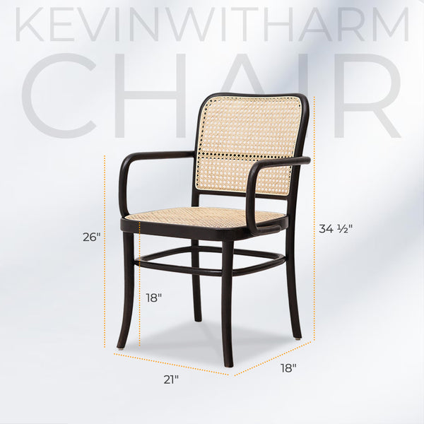 KEVINWITHARM Black Rattan Mid-Century Modern Armchair - AVRS DESIGN