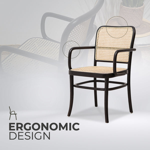 KEVINWITHARM Black Rattan Mid-Century Modern Armchair - AVRS DESIGN