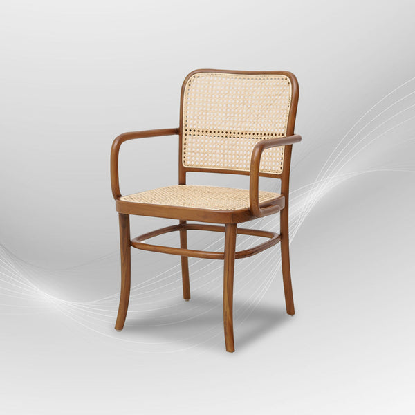 KEVINWITHARM Walnut Rattan Mid-Century Modern Armchair - AVRS DESIGN