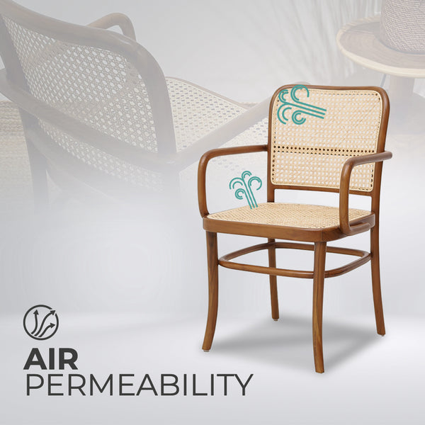 KEVINWITHARM Walnut Rattan Mid-Century Modern Armchair - AVRS DESIGN