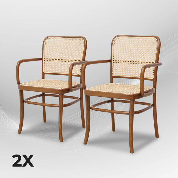 KEVINWITHARM Walnut Rattan Mid-Century Modern Armchair - AVRS DESIGN