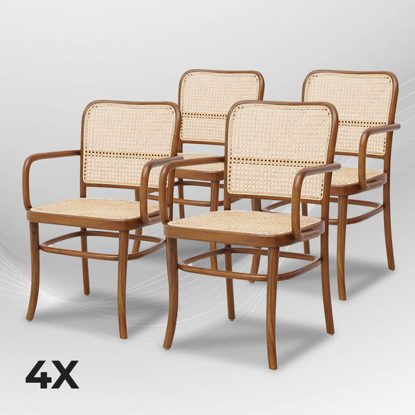 KEVINWITHARM Walnut Rattan Mid-Century Modern Armchair - AVRS DESIGN