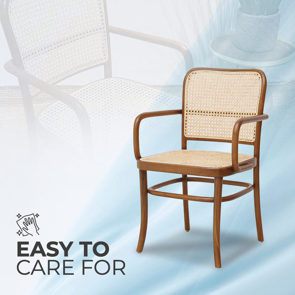 KEVINWITHARM Walnut Rattan Mid-Century Modern Armchair - AVRS DESIGN