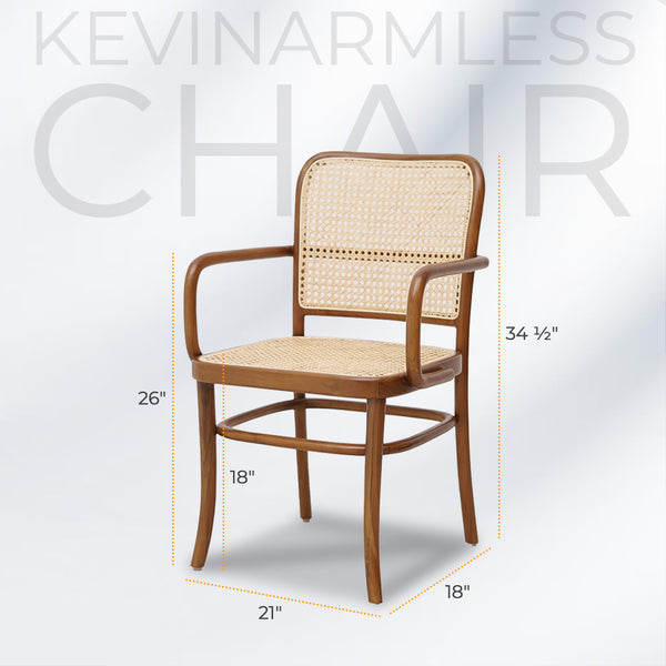 KEVINWITHARM Walnut Rattan Mid-Century Modern Armchair - AVRS DESIGN