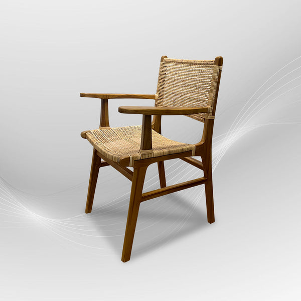 LAZY Walnut Rattan Armchair - AVRS DESIGN