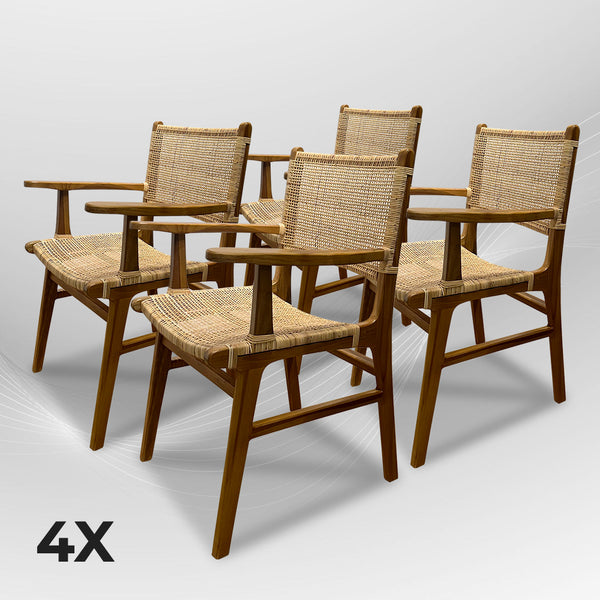 LAZY Walnut Rattan Armchair - AVRS DESIGN