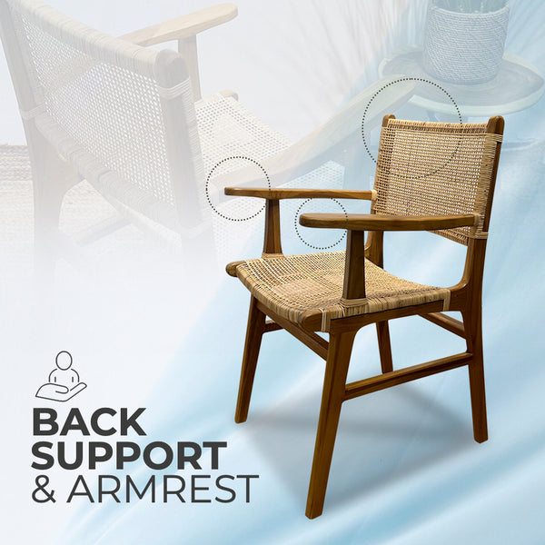 LAZY Walnut Rattan Armchair - AVRS DESIGN