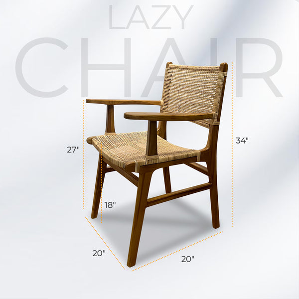 LAZY Walnut Rattan Armchair - AVRS DESIGN