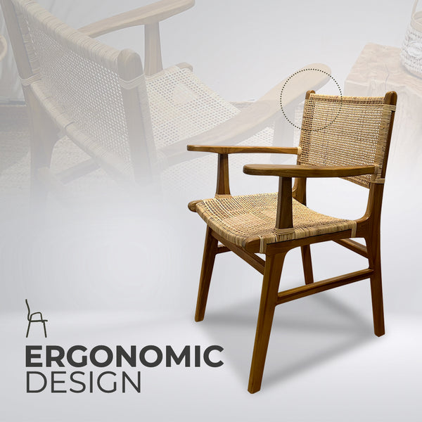 LAZY Walnut Rattan Armchair - AVRS DESIGN