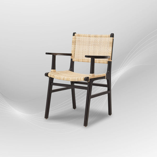 LAZY Walnut Rattan Armchair - AVRS DESIGN