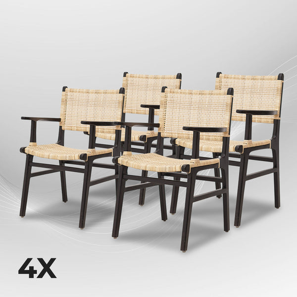 LAZY Walnut Rattan Armchair - AVRS DESIGN