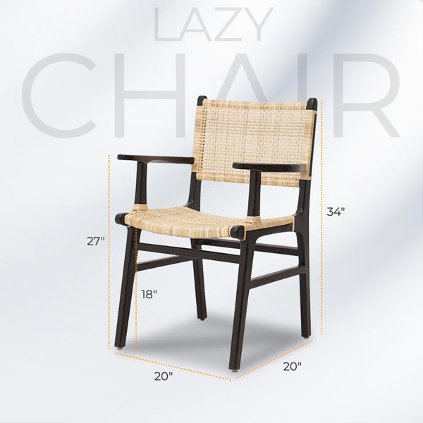 LAZY Black Rattan Armchair - AVRS DESIGN