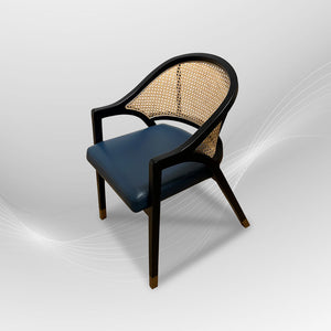 LENONG Armchair with Leather Seat and Rattan Back (Pre-order) - AVRS DESIGN