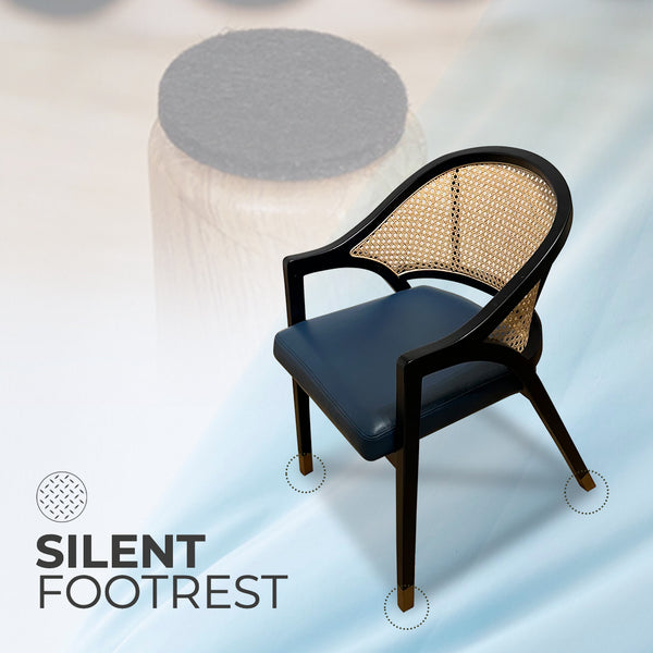 LENONG Armchair with Leather Seat and Rattan Back (Pre-order) - AVRS DESIGN