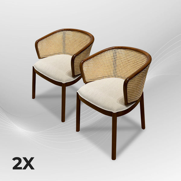 MANGKOKCLEOPATRA Walnut Rattan Armchair - AVRS DESIGN