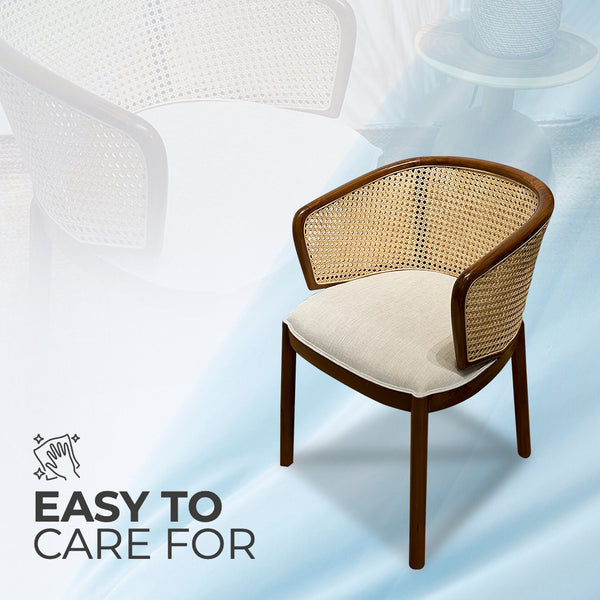 MANGKOKCLEOPATRA Walnut Rattan Armchair - AVRS DESIGN