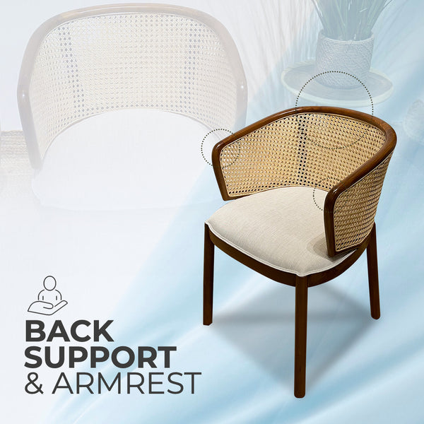 MANGKOKCLEOPATRA Walnut Rattan Armchair - AVRS DESIGN