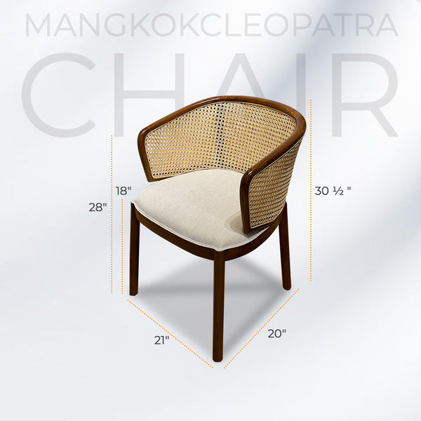 MANGKOKCLEOPATRA Walnut Rattan Armchair - AVRS DESIGN