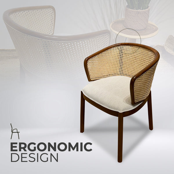 MANGKOKCLEOPATRA Walnut Rattan Armchair - AVRS DESIGN