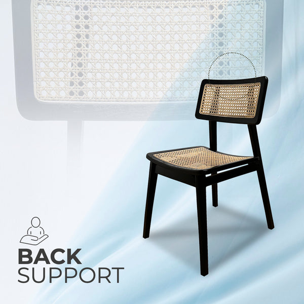 MOON Black Rattan Dining Chair - AVRS DESIGN