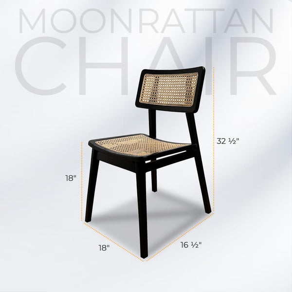 MOON Black Rattan Dining Chair - AVRS DESIGN