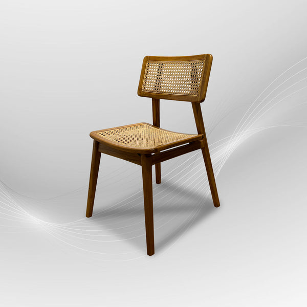 MOON Walnut Rattan Dining Chair - AVRS DESIGN