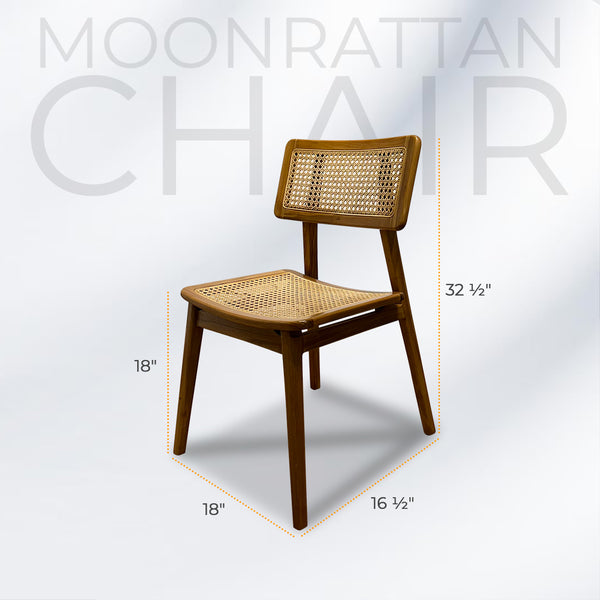 MOON Walnut Rattan Dining Chair - AVRS DESIGN