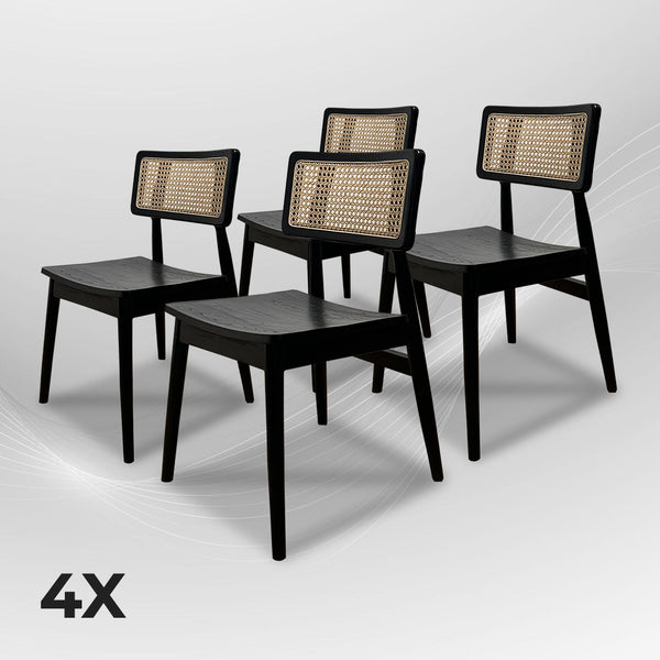 MOONBLOCK Walnut Rattan Dining Chair (Pre-Order) - AVRS DESIGN