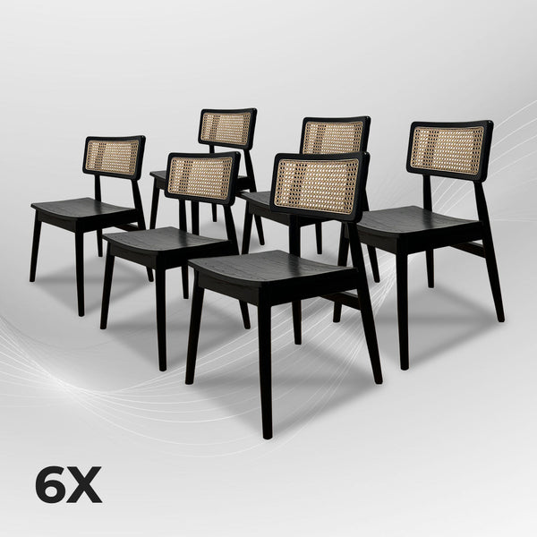 MOONBLOCK Walnut Rattan Dining Chair (Pre-Order) - AVRS DESIGN