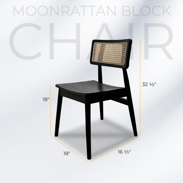 MOONBLOCK Black Rattan Dining Chair - AVRS DESIGN