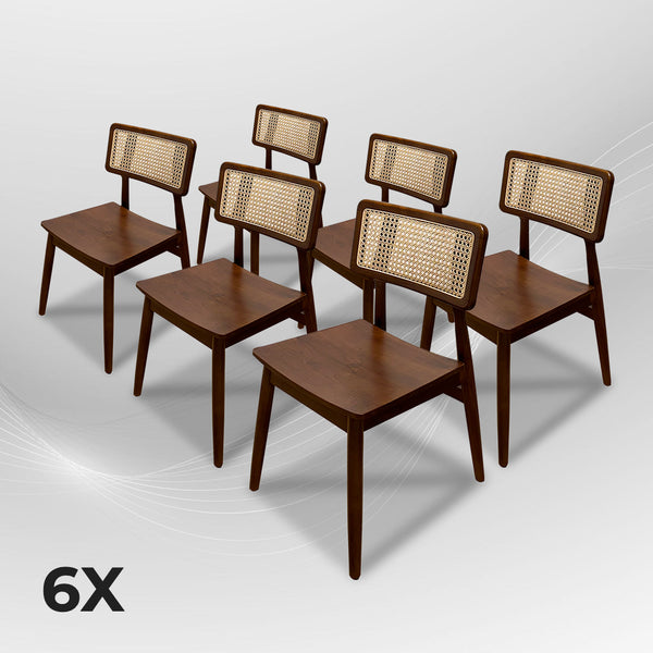 MOONBLOCK Walnut Rattan Dining Chair (Pre-Order) - AVRS DESIGN