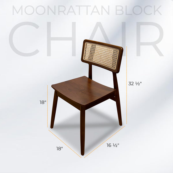 MOONBLOCK Walnut Rattan Dining Chair (Pre-Order) - AVRS DESIGN