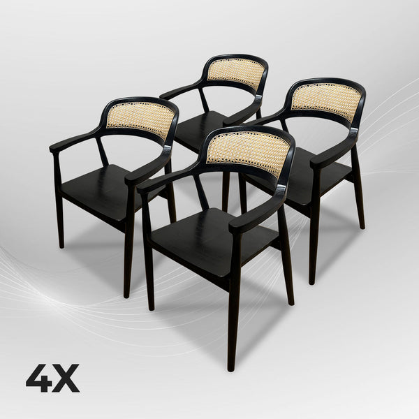 RETRO Black Rattan Armchair - AVRS DESIGN