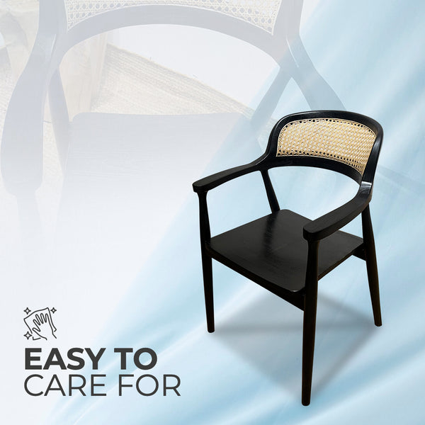 RETRO Black Rattan Armchair - AVRS DESIGN