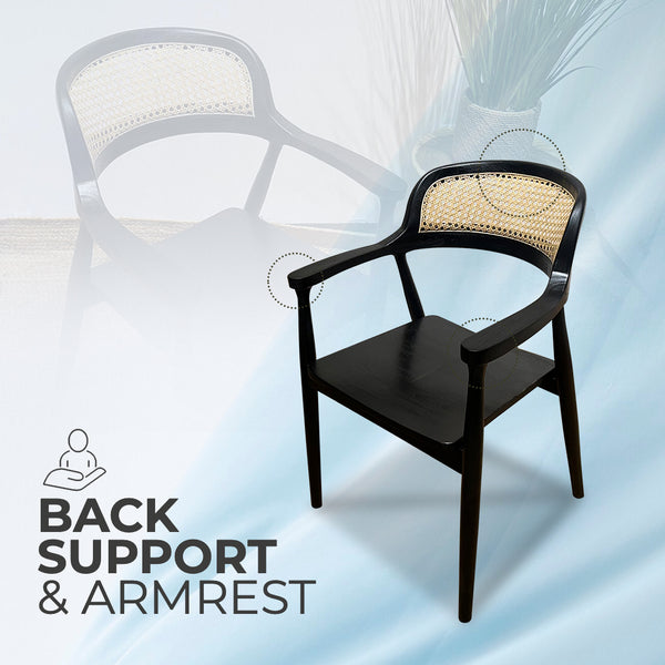 RETRO Black Rattan Armchair - AVRS DESIGN