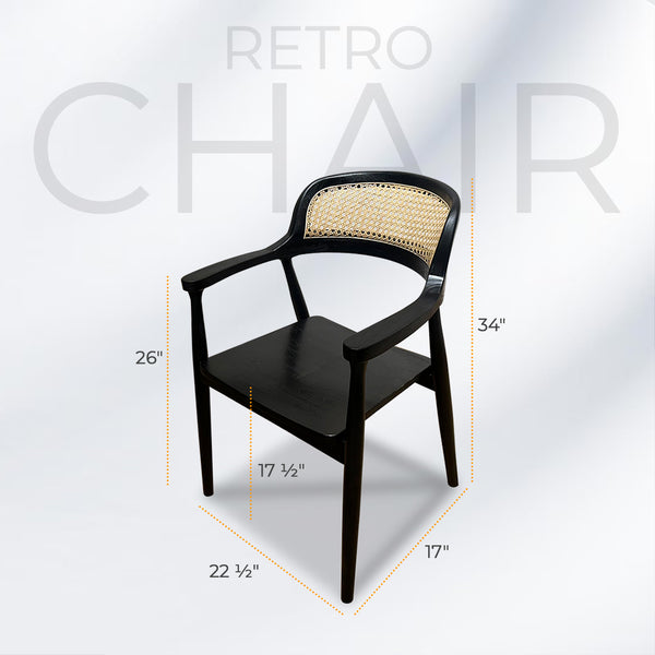 RETRO Black Rattan Armchair - AVRS DESIGN