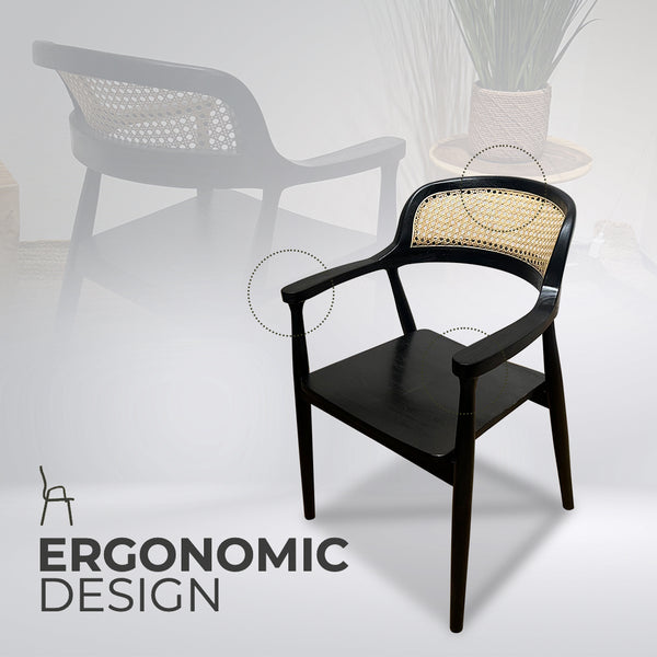 RETRO Black Rattan Armchair - AVRS DESIGN