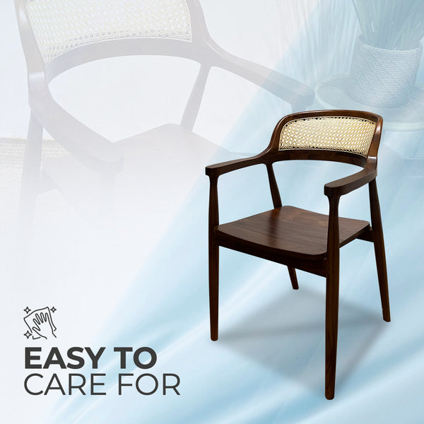 RETRO Walnut Rattan Armchair - AVRS DESIGN