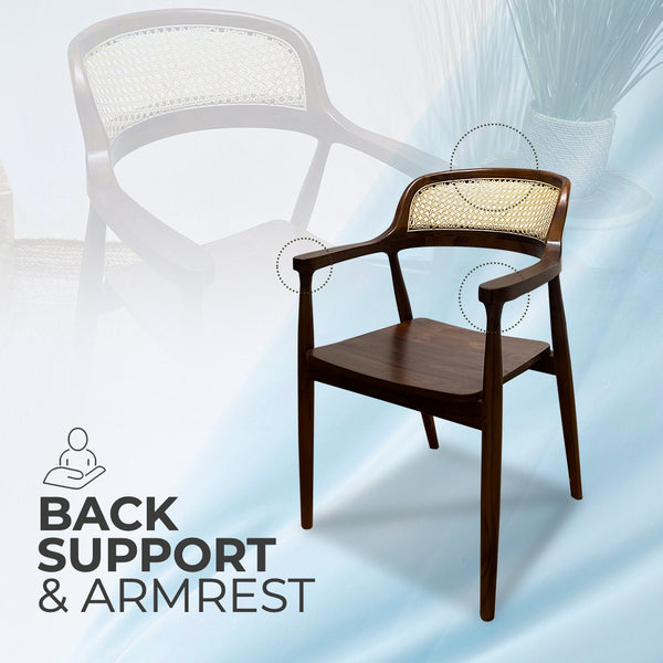 RETRO Walnut Rattan Armchair - AVRS DESIGN