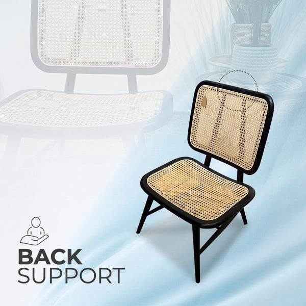 SELVIA Stylish Black Rattan Accent Chair - AVRS DESIGN