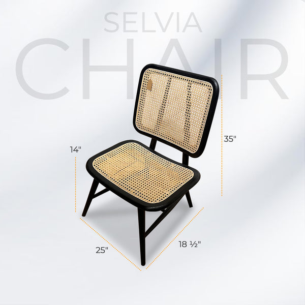 SELVIA Stylish Black Rattan Accent Chair - AVRS DESIGN