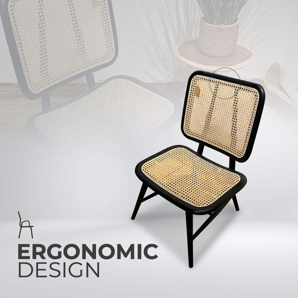 SELVIA Stylish Black Rattan Accent Chair - AVRS DESIGN