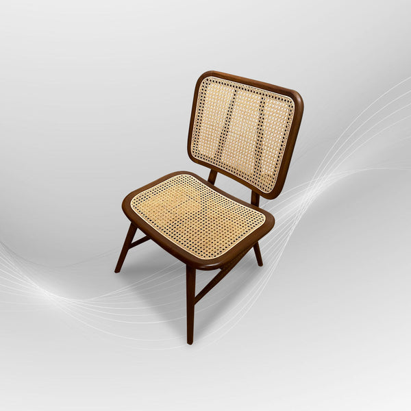 SELVIA Stylish Walnut Rattan Accent Chair - AVRS DESIGN