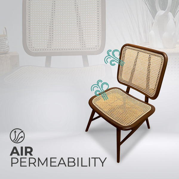 SELVIA Stylish Walnut Rattan Accent Chair - AVRS DESIGN