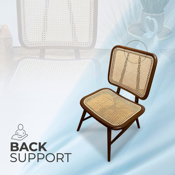 SELVIA Stylish Walnut Rattan Accent Chair - AVRS DESIGN