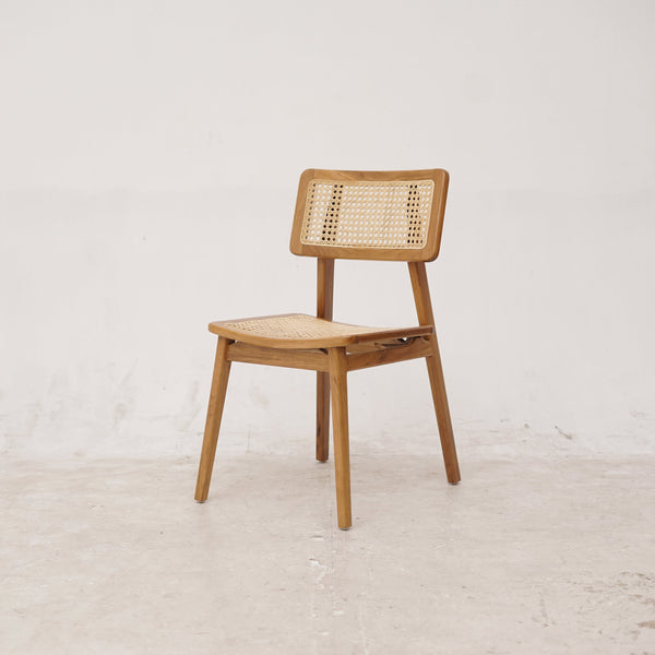 MOON Walnut Rattan Dining Chair - AVRS DESIGN