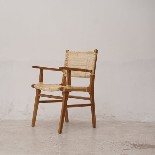 LAZY Walnut Rattan Armchair - AVRS DESIGN