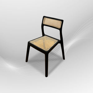 STACKING Walnut Rattan Dining Chair - AVRS DESIGN