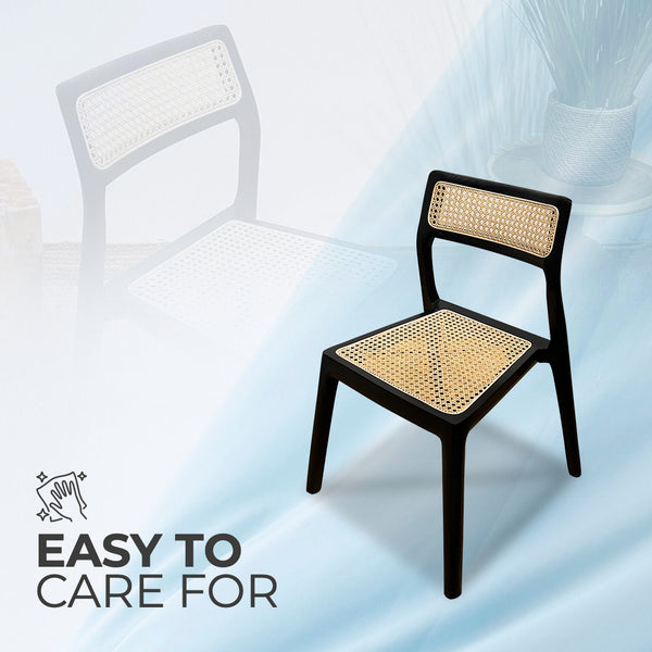 STACKING Black Rattan Dining Chair - AVRS DESIGN